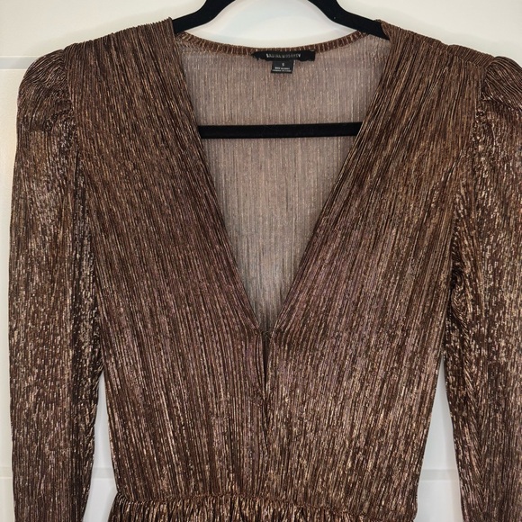 Sabina Musayev Carry Dress Brown Tiered Ruffled Sheath Dress - Picture 2 of 9